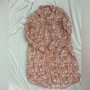 Floral Button-Up Tunic Roller Rabbit Size small